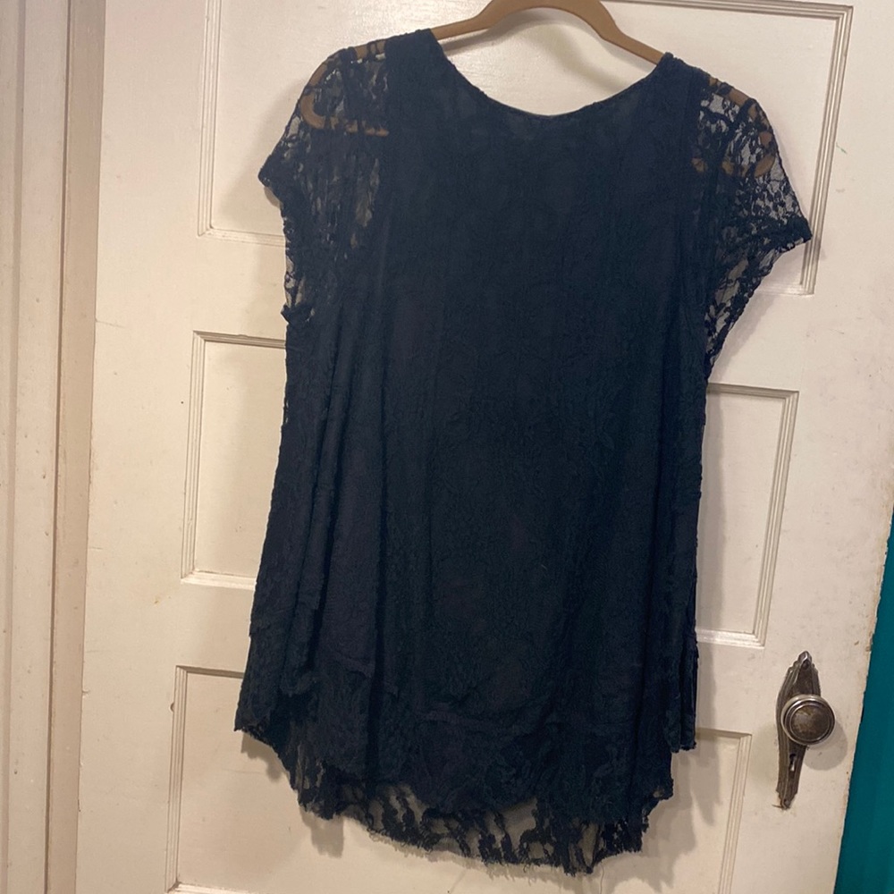 Wishlist Apparel black lacy tunic length too. Size L